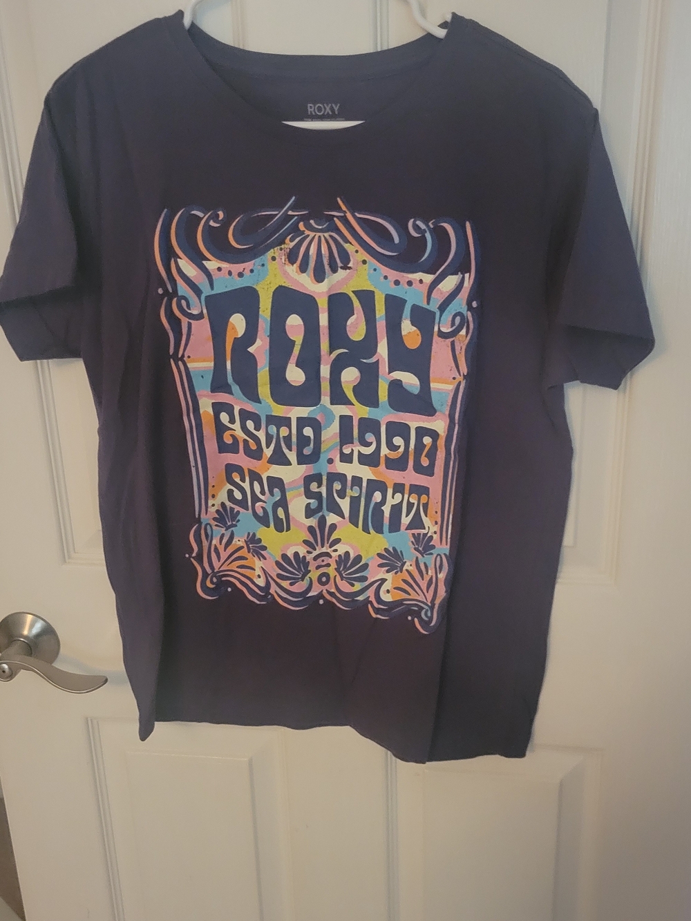 Roxy Purple/blue Crewneck Tee with Sea Spirit Euc Medium